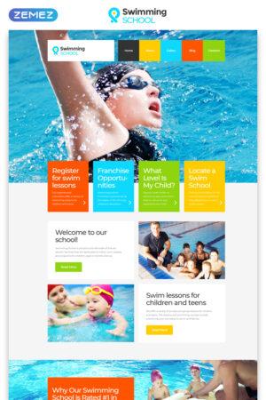Swimming School Clean Responsive HTML5 Website Template