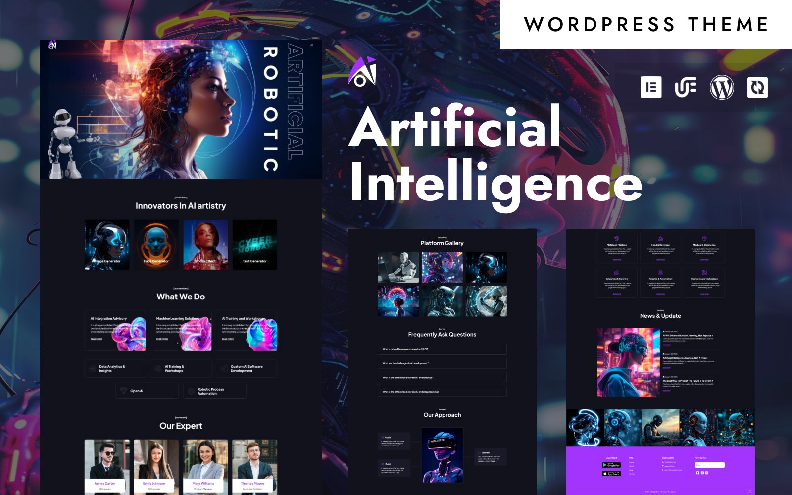 Aio - Artificial Intelligence & Machine Learning WordPress Elementor Theme WordPress Theme