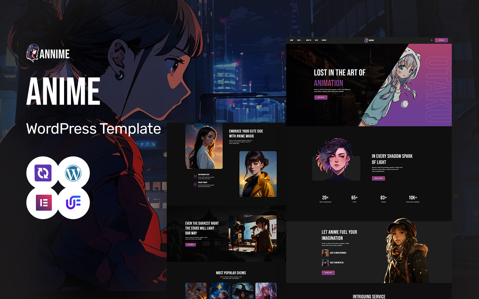 Annime - Anime And Manga WordPress Elementor Theme WordPress Theme