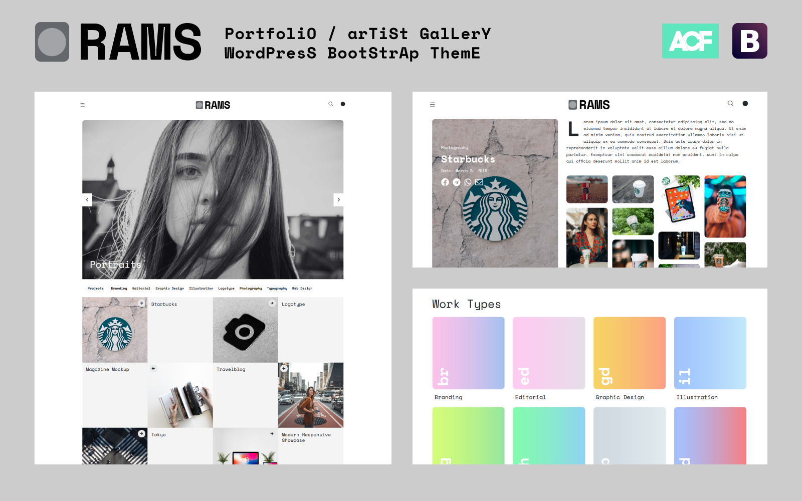 RAMS - Portfolio Artist Gallery WordPress Theme RAMS - Portfolio Artist Gallery WordPress Theme