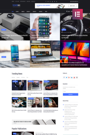 Techtonix - Tech Blog WordPress Elementor Theme WordPress Theme
