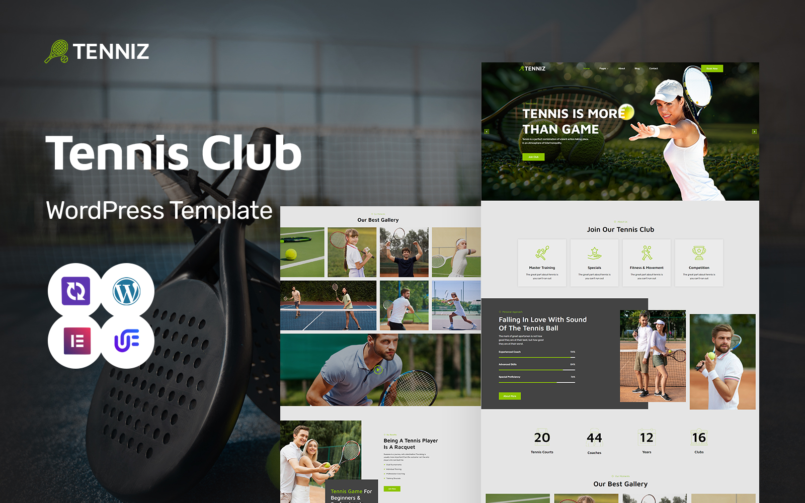 Tennis - Tennis And Sports Club WordPress Elementor Theme WordPress Theme