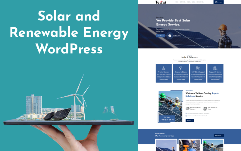 Tozxi - Solar and Renewable Energy WordPress Theme Tozxi - Solar and Renewable Energy WordPress Theme