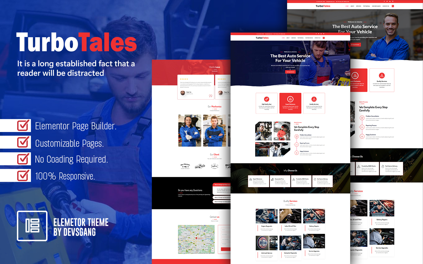 Turbotales Car Repair & Maintenance Elementor theme WordPress Theme