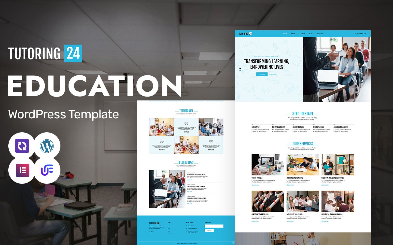 Tutoring 24 - Educational Platform And Learning Platform WordPress Elementor Theme WordPress Theme