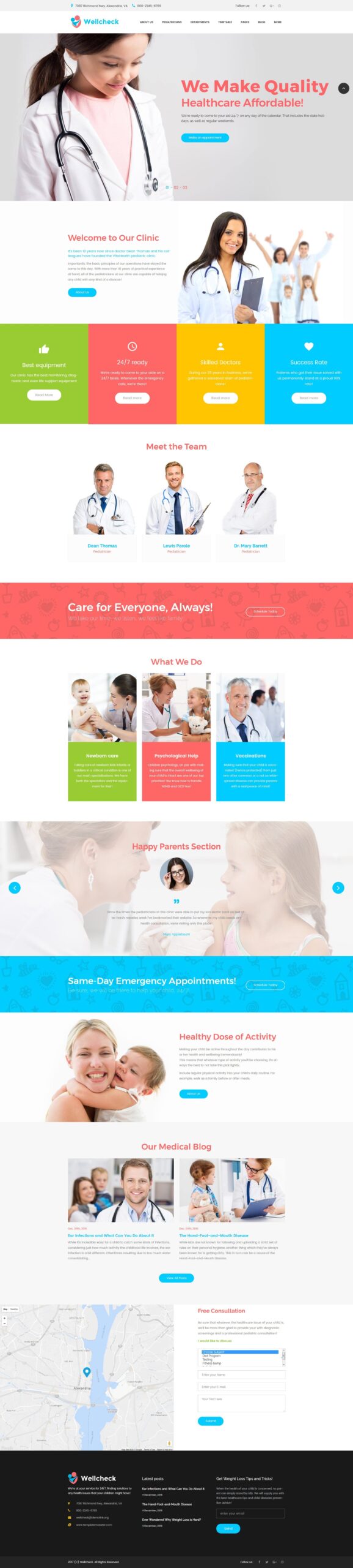 Wellcheck - Pediatric Clinic WordPress Theme