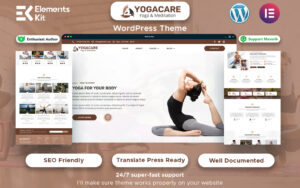Yoga Care - Yoga & Meditation WordPress Elementor Template WordPress Theme