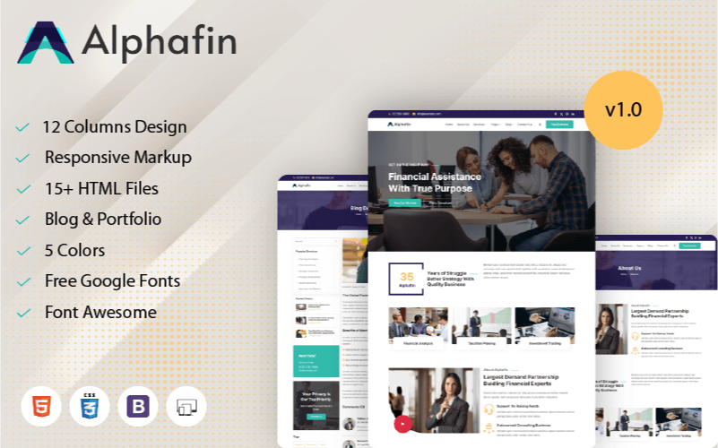 Alphafin - Financial and Business HTML Website Website Template