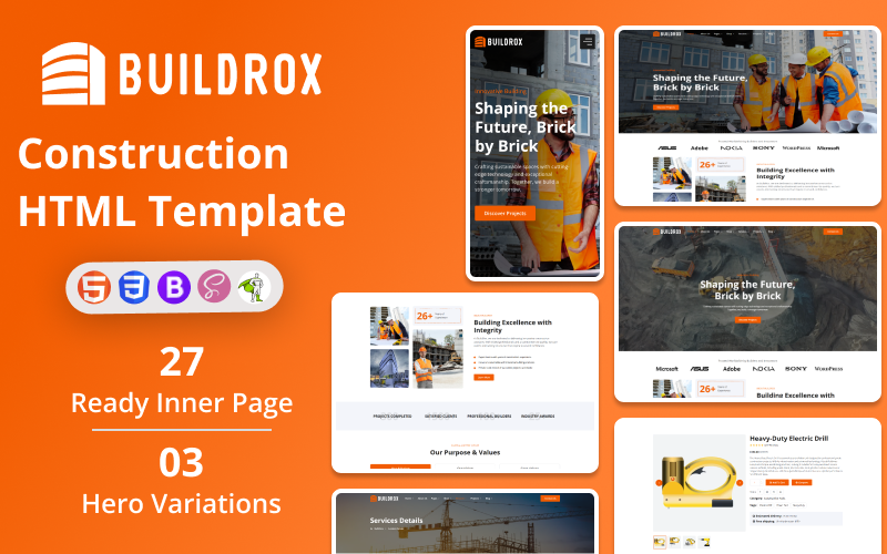 BuildRox - Construction HTML Template Website Template