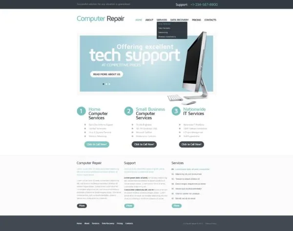 Computer Repair Website Template - Ready4site
