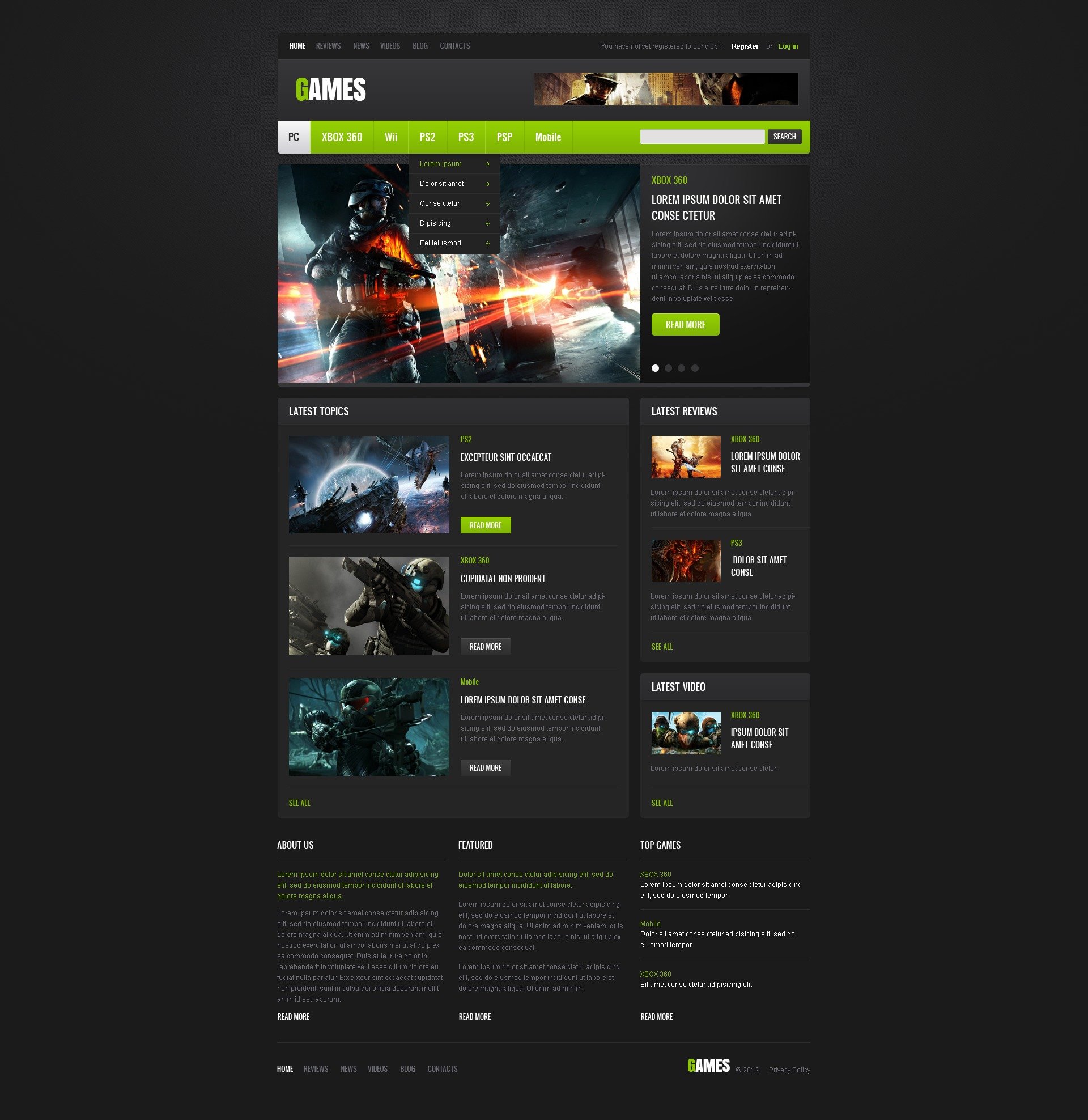Free Game Portal Website Theme Website Template