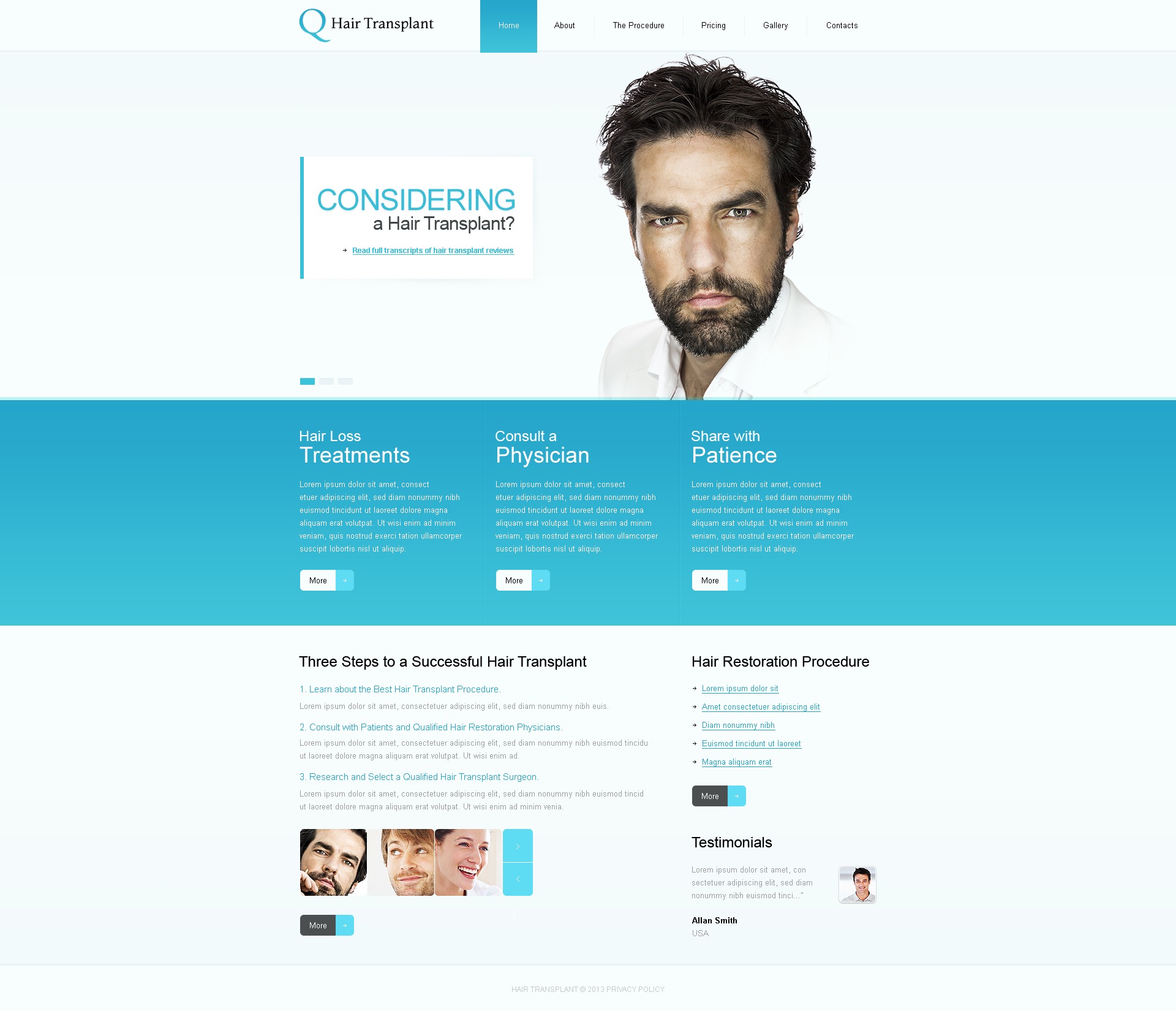 Free Hair Clinic Responsive Website Template