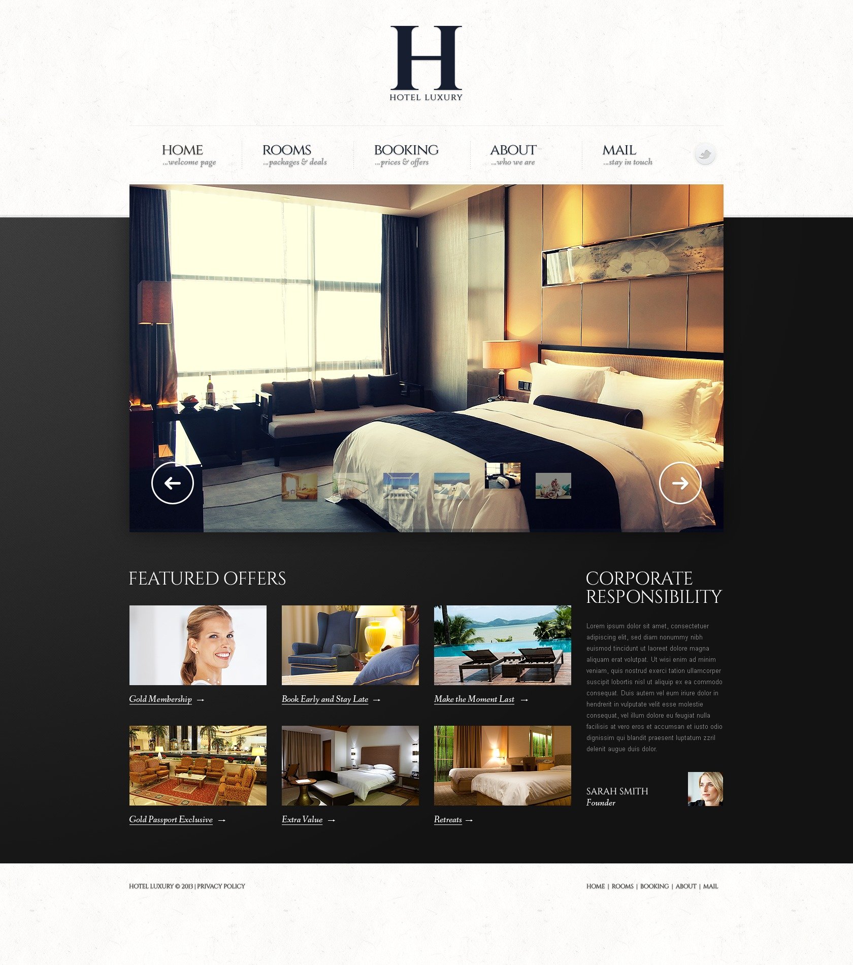 Free Hotel & Resort Website Theme Website Template
