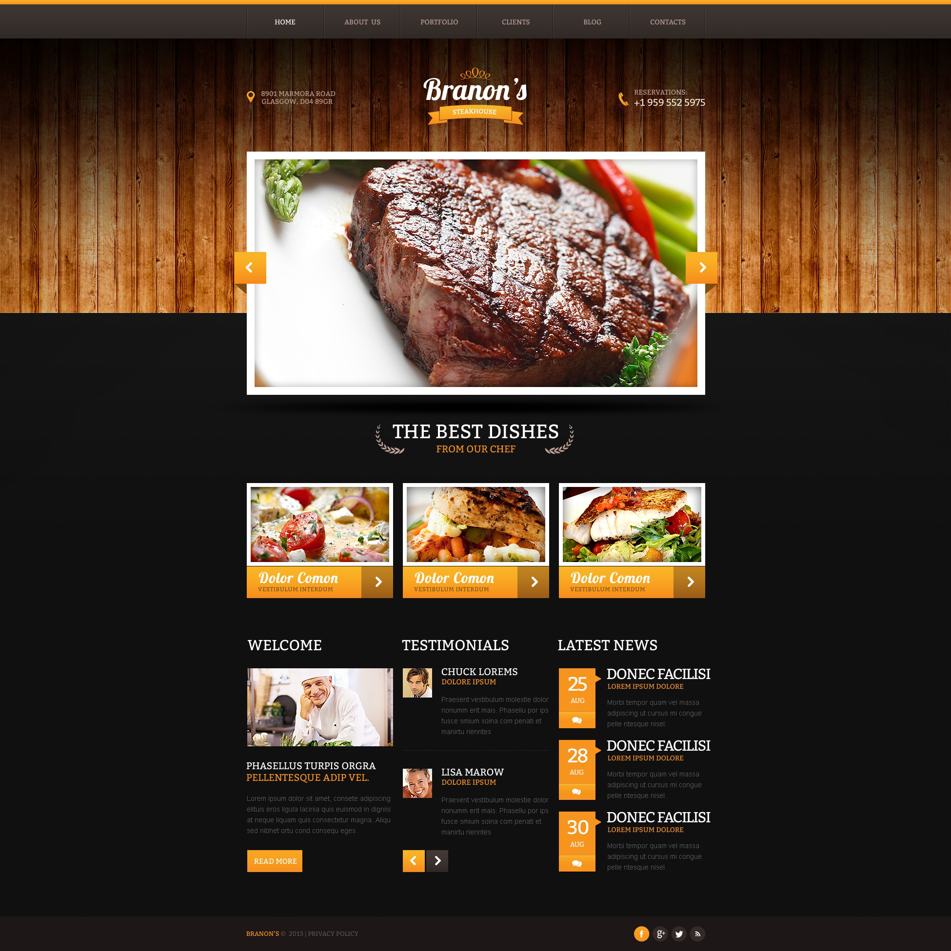 Free Steakhouse Responsive Website Template Free Steakhouse Responsive Website Template