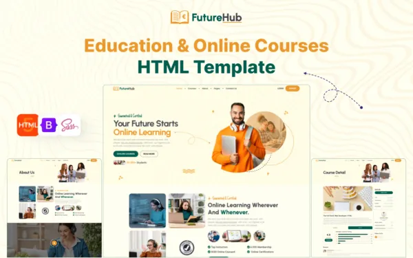 FutureHub – Online Course & Education HTML5 Website Template - Ready4site