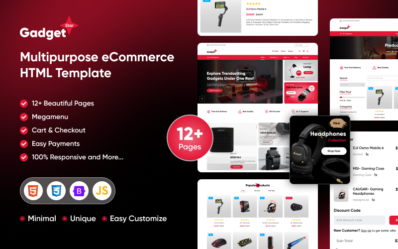 Gadget Star - Multipurpose E-Commerce Website HTML Template Website Template