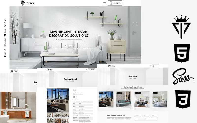 Inova - Interior & Furniture Manufacturing Html5 Css3 Theme Website ...
