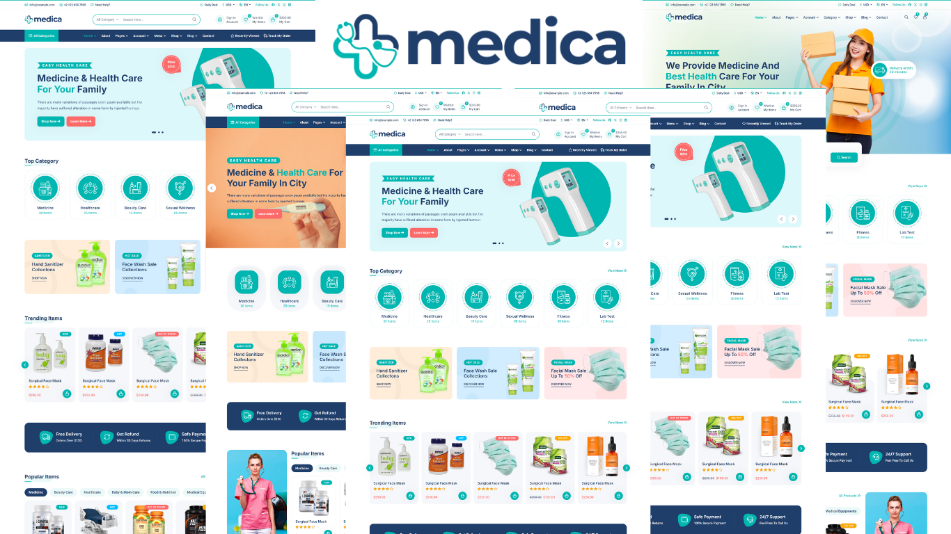 Medica - Health And Medical eCommerce HTML5 Template Website Template