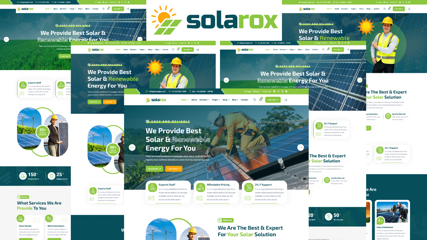 Solarox - Solar And Renewable Energy HTML5 Template Website Template