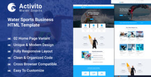 Activito - Water Sports Business HTML Template. Website Template