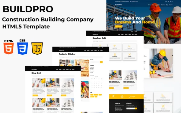 BUILDPRO - Construction Building Company HTML5 Template Website ...