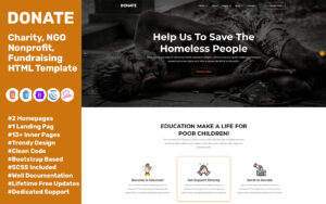 Donate - Charity, Nonprofit, NGO, Fundraising HTML Template Website Template