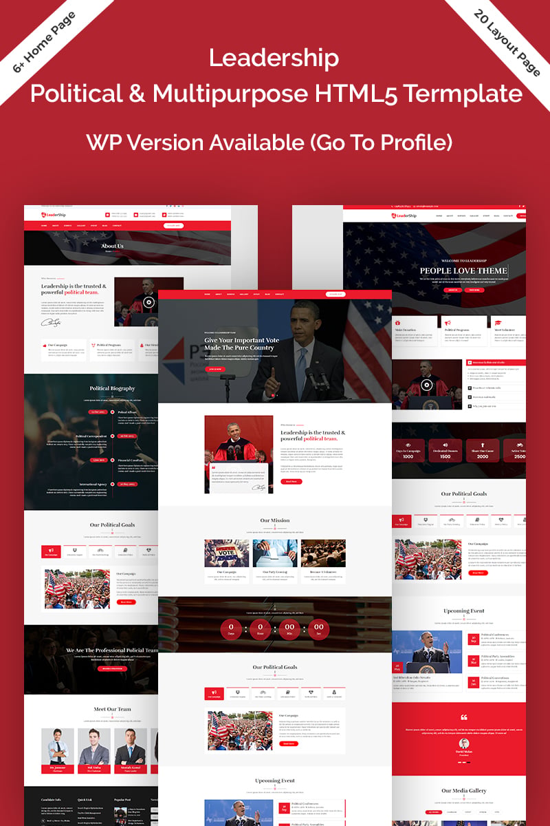 Leadership Political HTML5 Website Template