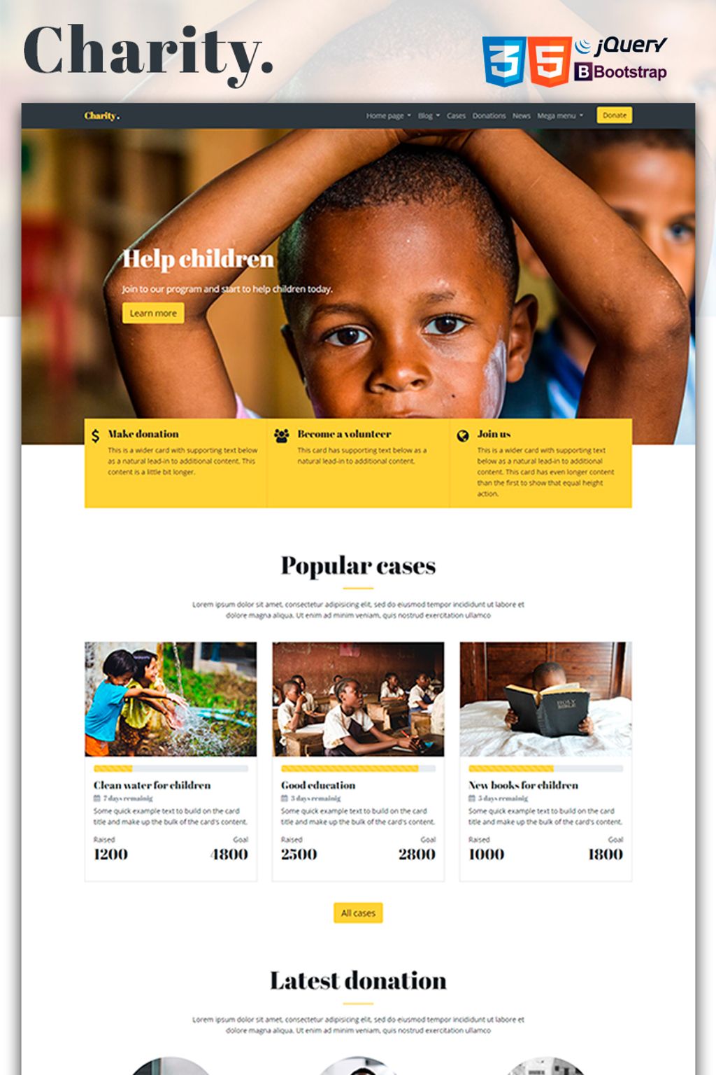 Mercury - Charity and Nonprofit Website Template