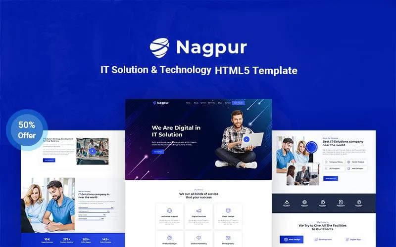 Nagpur – IT Solution & Technology Responsive Website Template - Ready4site