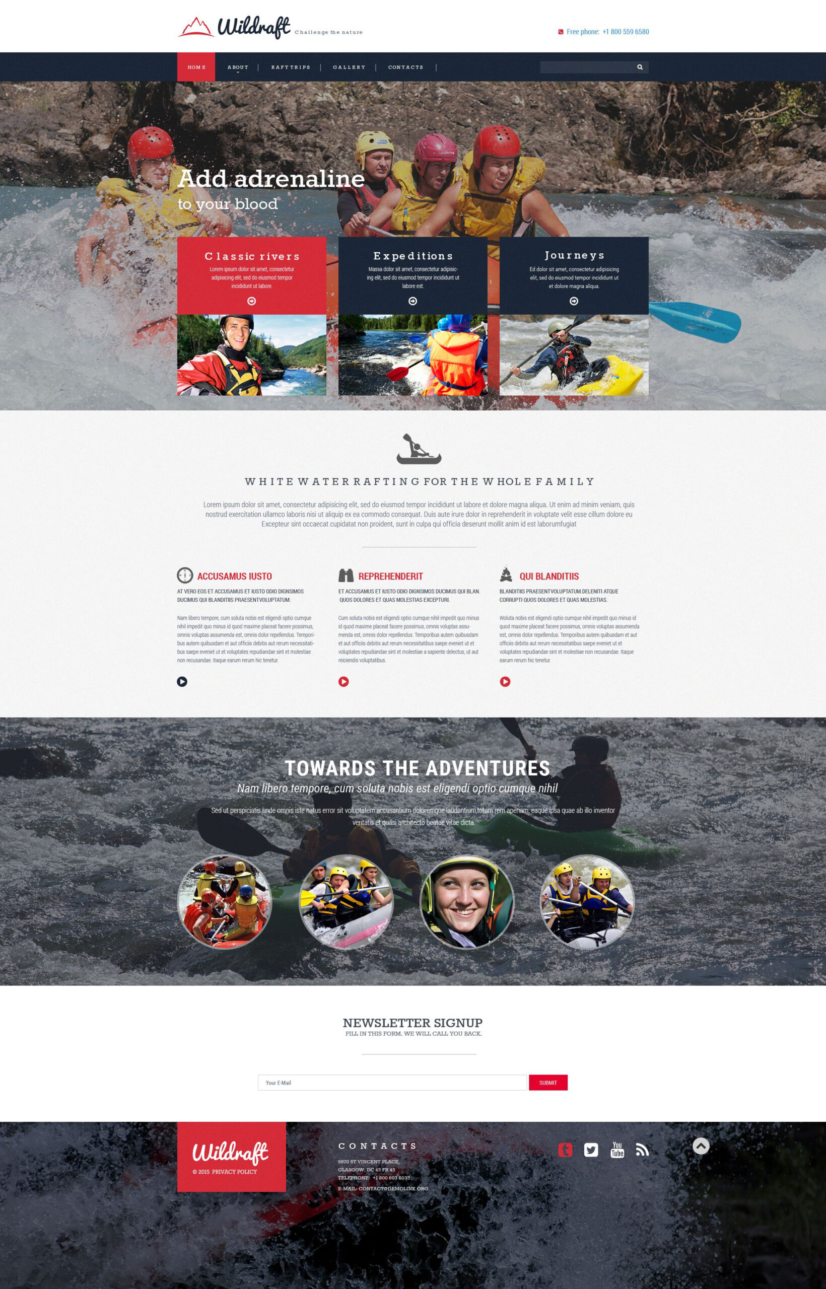 Rafting Responsive Website Template Rafting Responsive Website Template