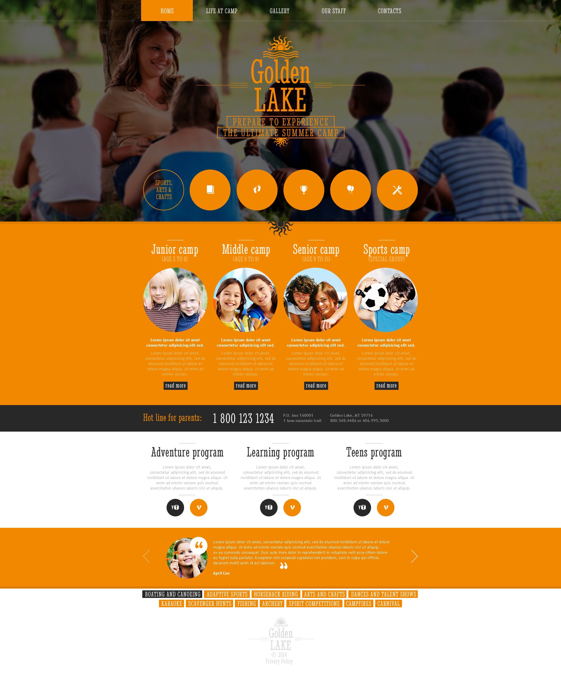 Summer Camp Responsive Website Template