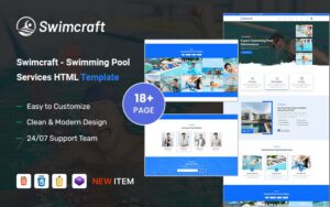 Swimcraft - Swimming Shop School & Pool HTML5 Template Website Template