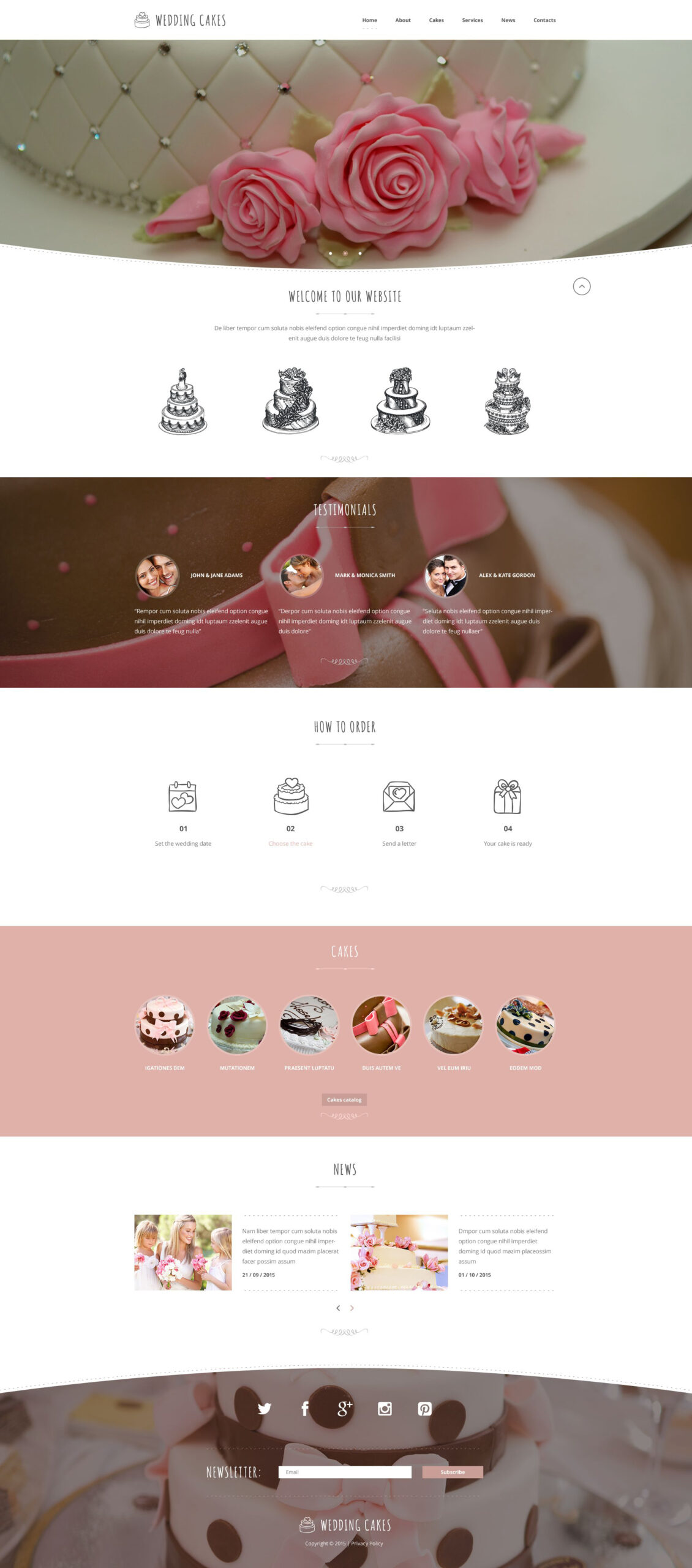 Wedding Cake Co Website Template Wedding Cake Co Website Template