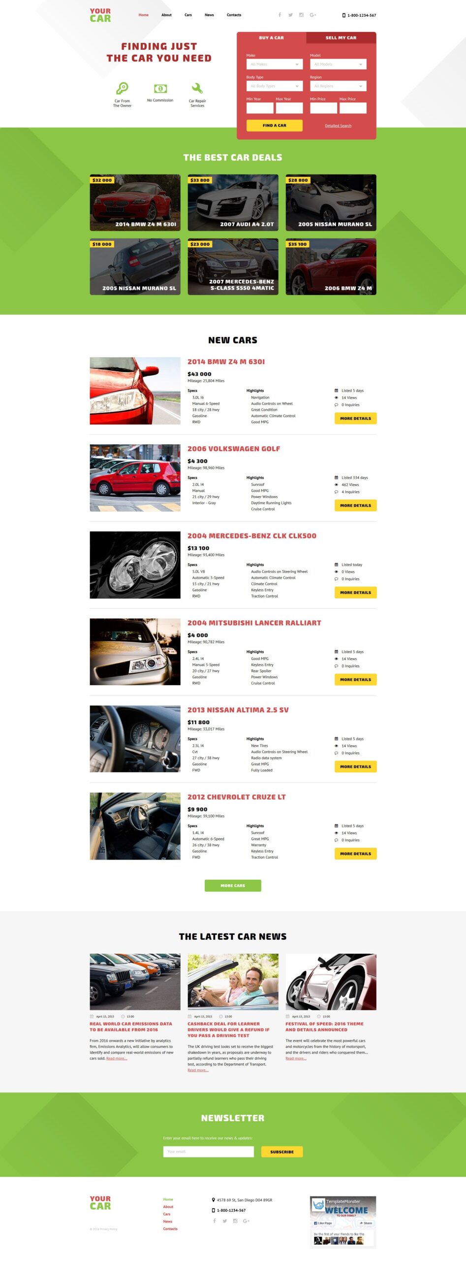 Your Car Website Template Your Car Website Template