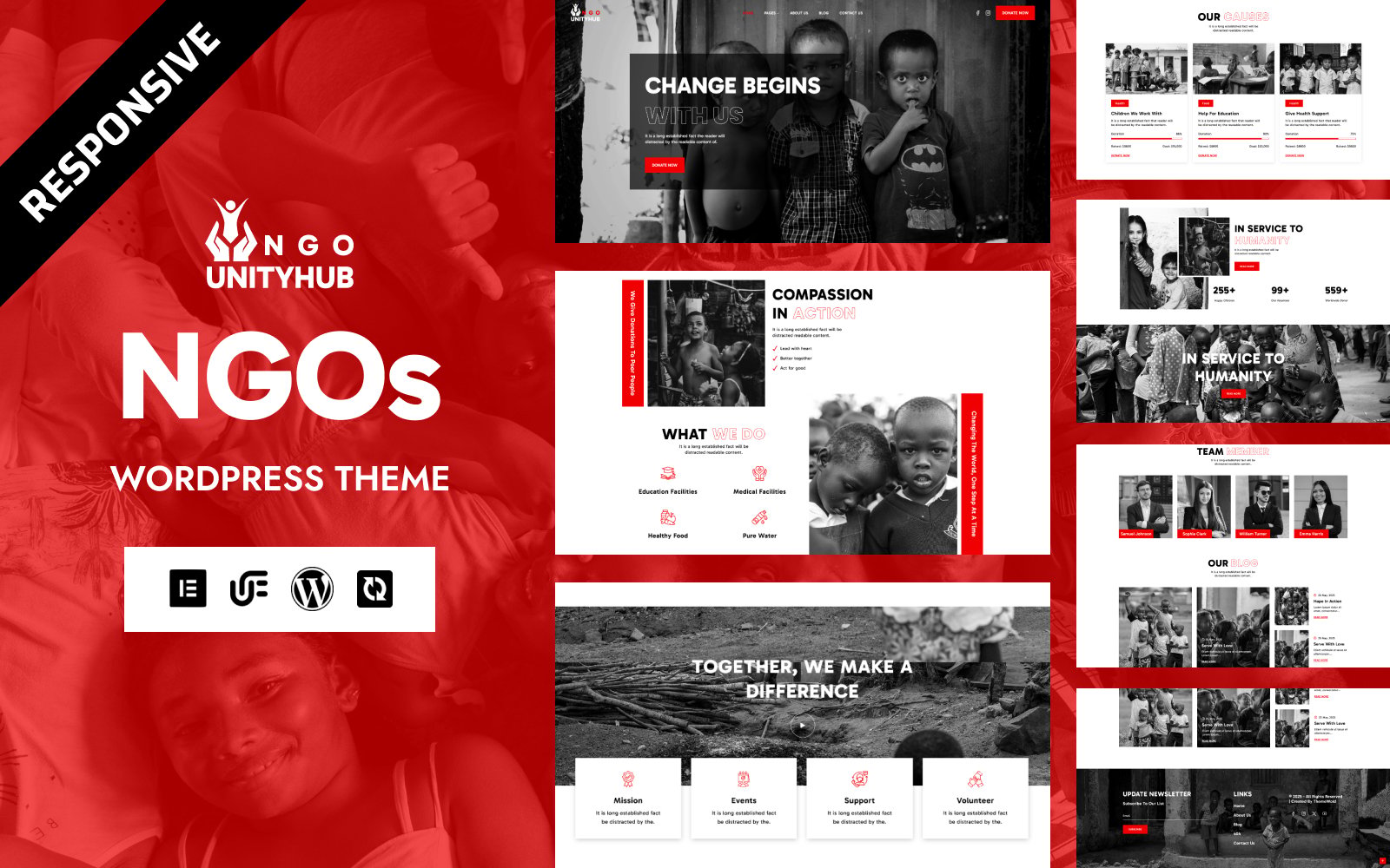 UnityHub - NGO & Fundraising WordPress Elementor Theme WordPress Theme