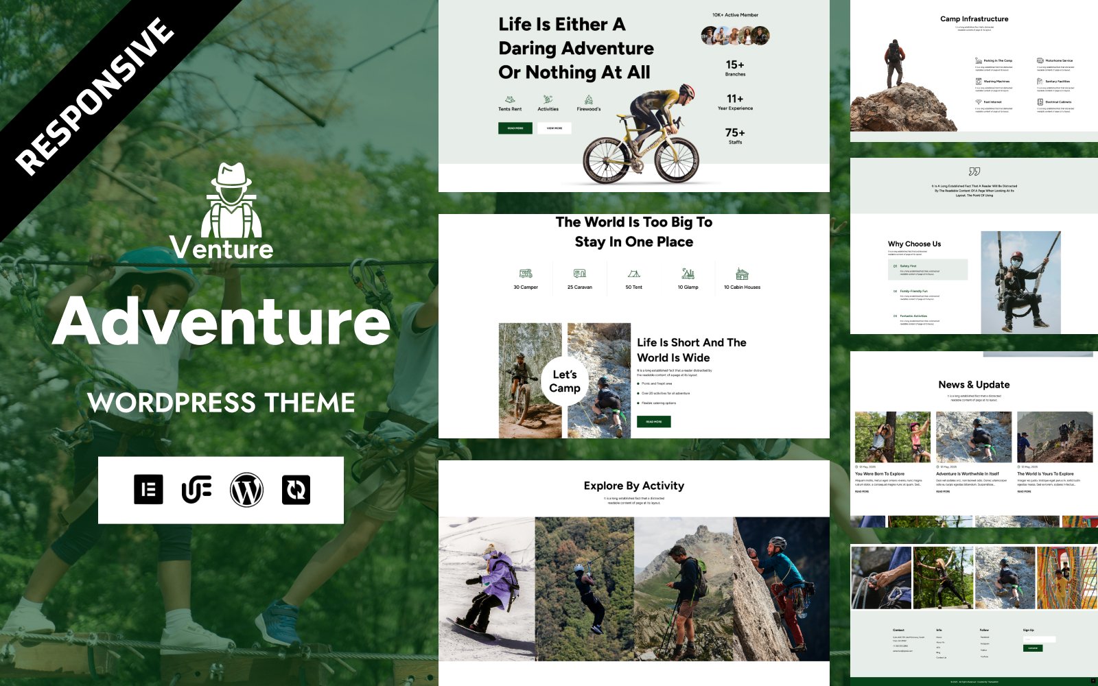 Venture - Camping Gear, Adventure And Outdoor Activities WordPress Elementor Theme WordPress Theme